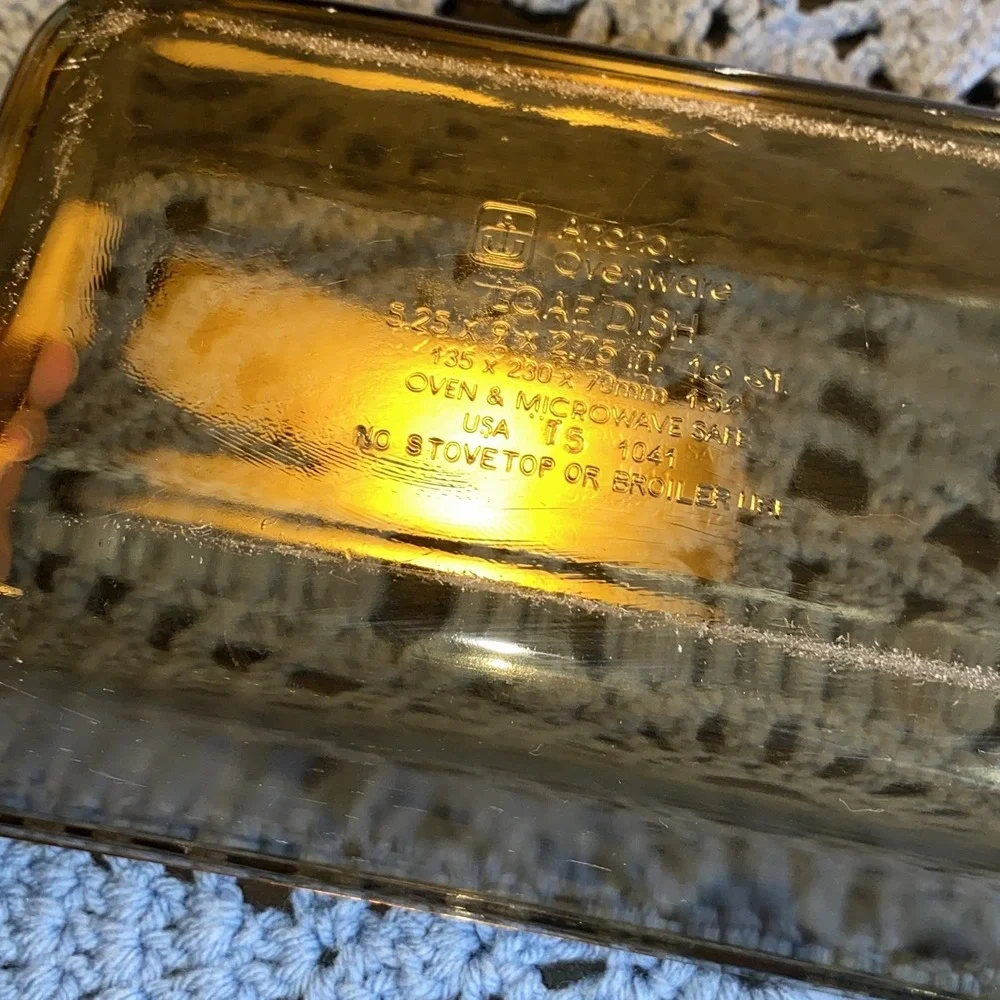 Anchor Hocking Amber Smoke Glass Baking Casserole Loaf Dish~1.5 QT 5.25x9